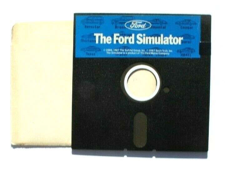 Vtg 1987 The Ford Simulator Software Floppy Disks Computer Disc Car Game