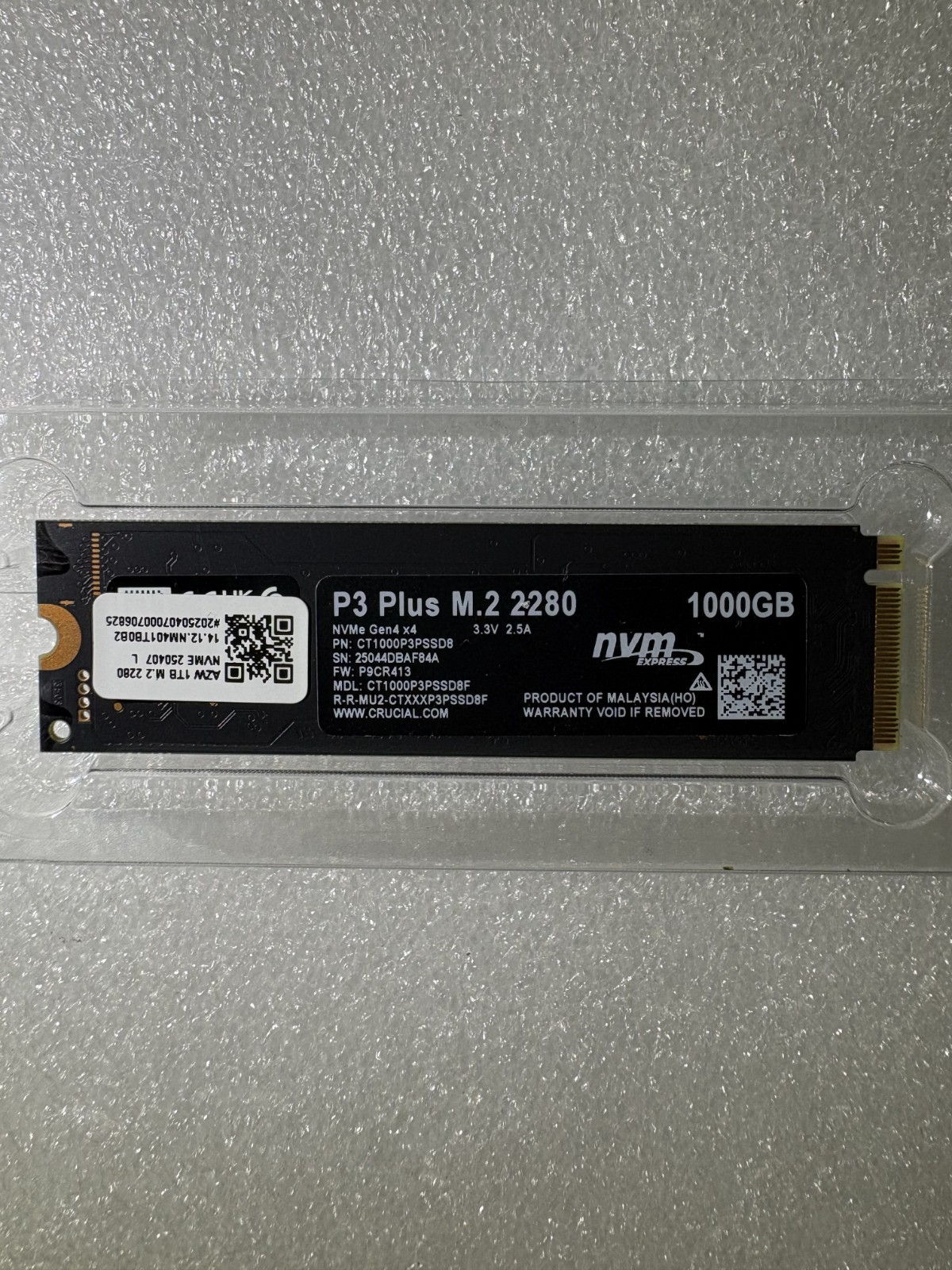 Crucial P3 Plus 1TB NVMe M.2 SSD PCIe Gen4 x4 2280 (CT1000P3PSSD8) 