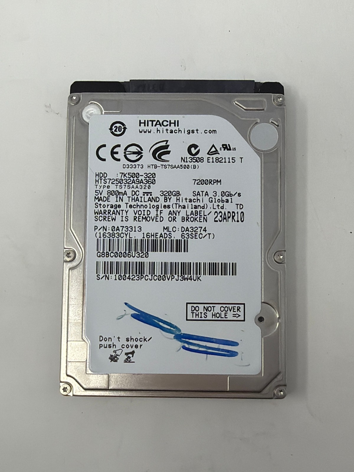 Hitachi HTS725032A9A360 320GB SATA 3.0Gb/s Grade B