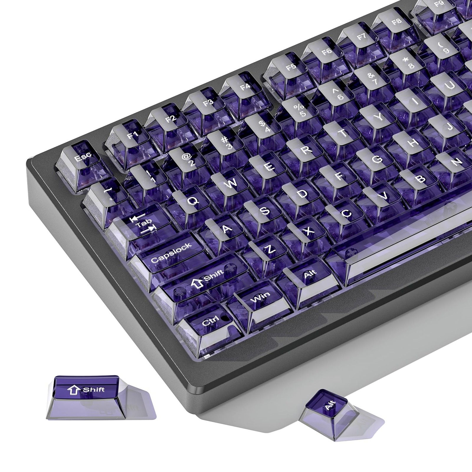 dagaladoo Purple Clear Keyboard keycaps,Transparent keycaps 60 75 100 Percent...