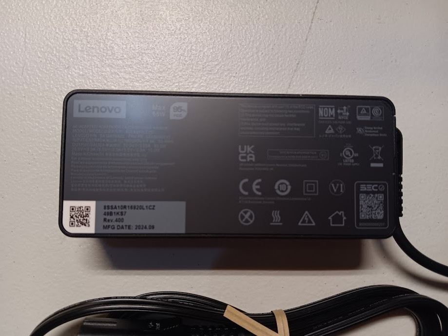 Open Box - Lenovo - ADLX65YLC2D - Power Adapter - 65 Watt - Complete