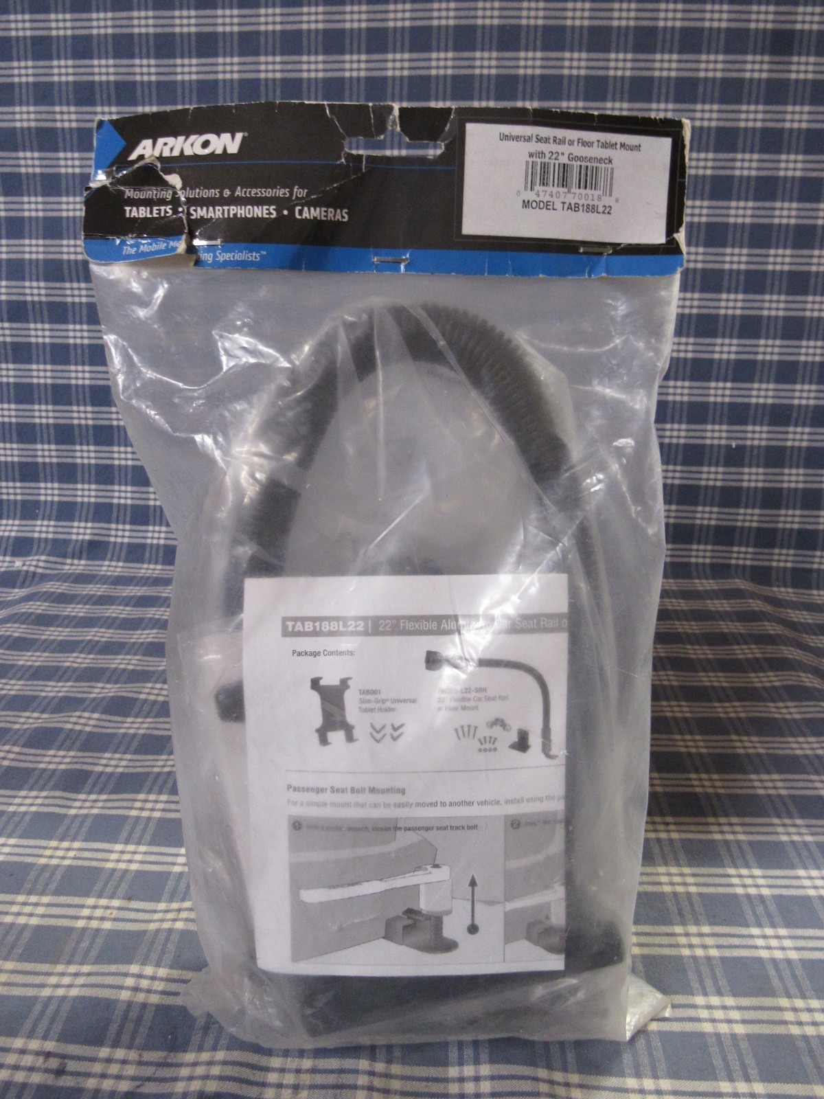 Arkon Car & Truck Tablet Holder 22” Gooseneck, Seat Rail or Flr Mount .