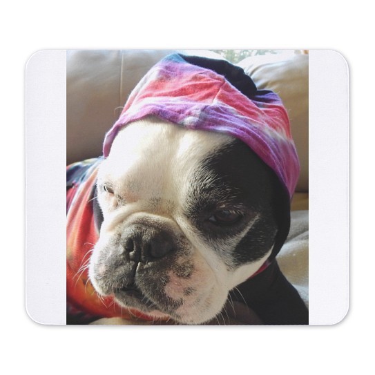 CafePress French Bulldog In Tie Dye Hoodie Mousepad  (1475669276)