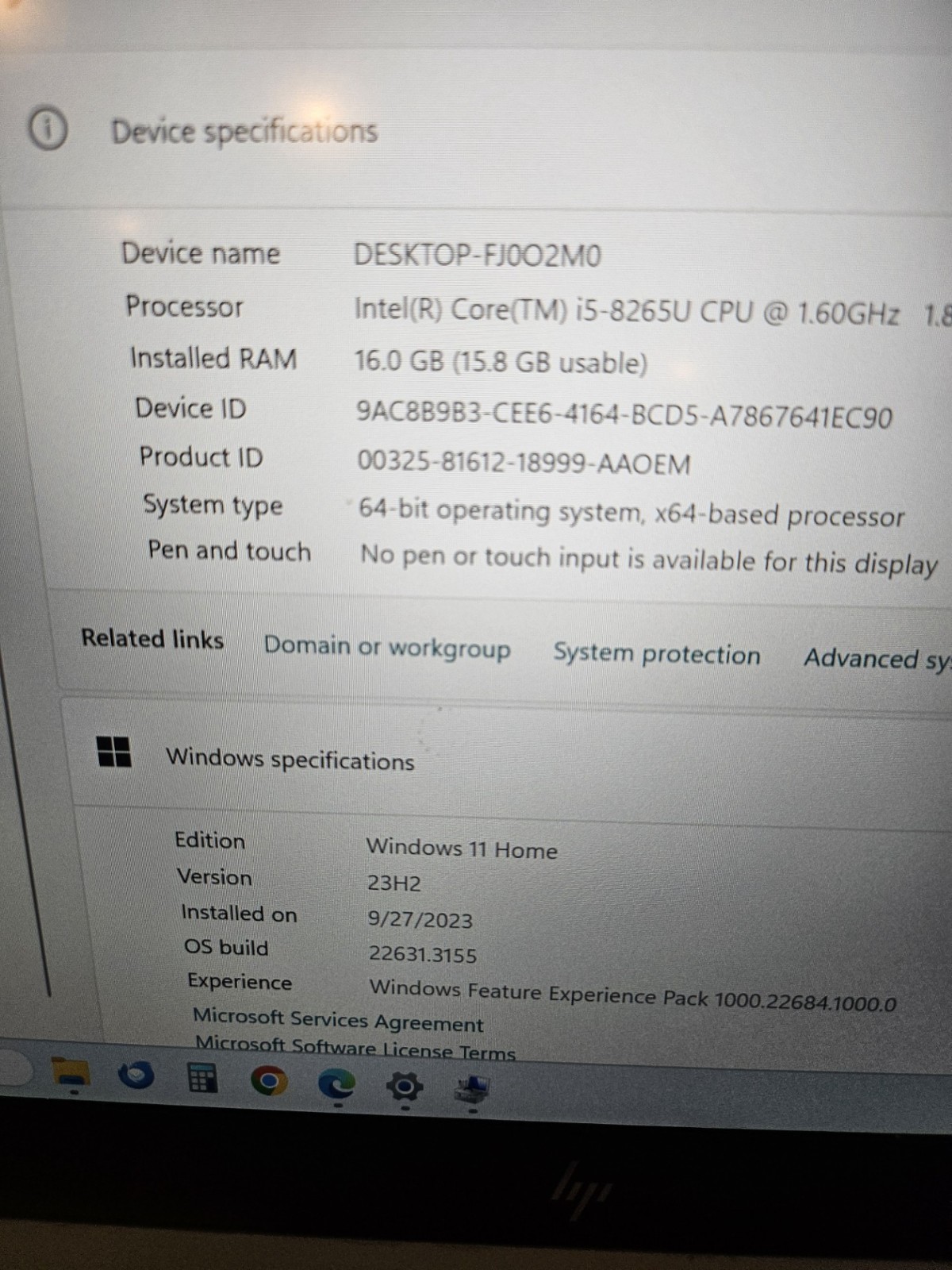 HP Pavilion 4E49G6P 16 GB 64 BIT WINDOWS 11 Laptop Works GREAT