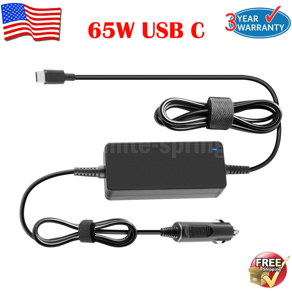 90W 65W USB-C Car Charger for Asus Acer HP Dell Toshiba Lenovo Chromebook Laptop