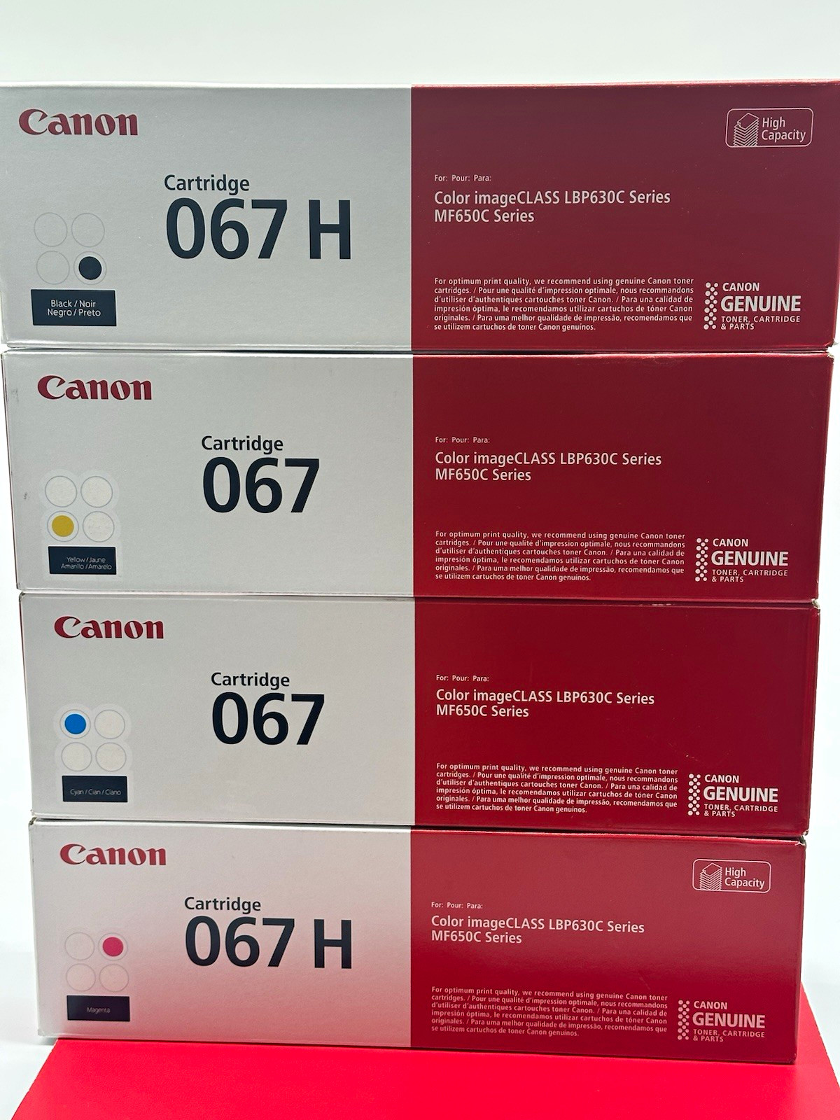 Genuine Canon 067 067H Toner Cartridges CMYK 4-Pack New Sealed 2026 Expiration