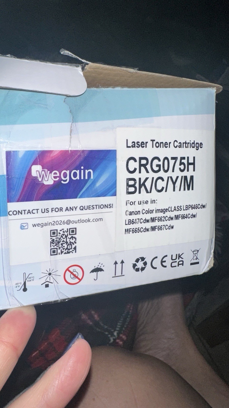 Wegain CRG075H Toner Cartridge 4 Pack BK/C/M/Y Compatible with Canon