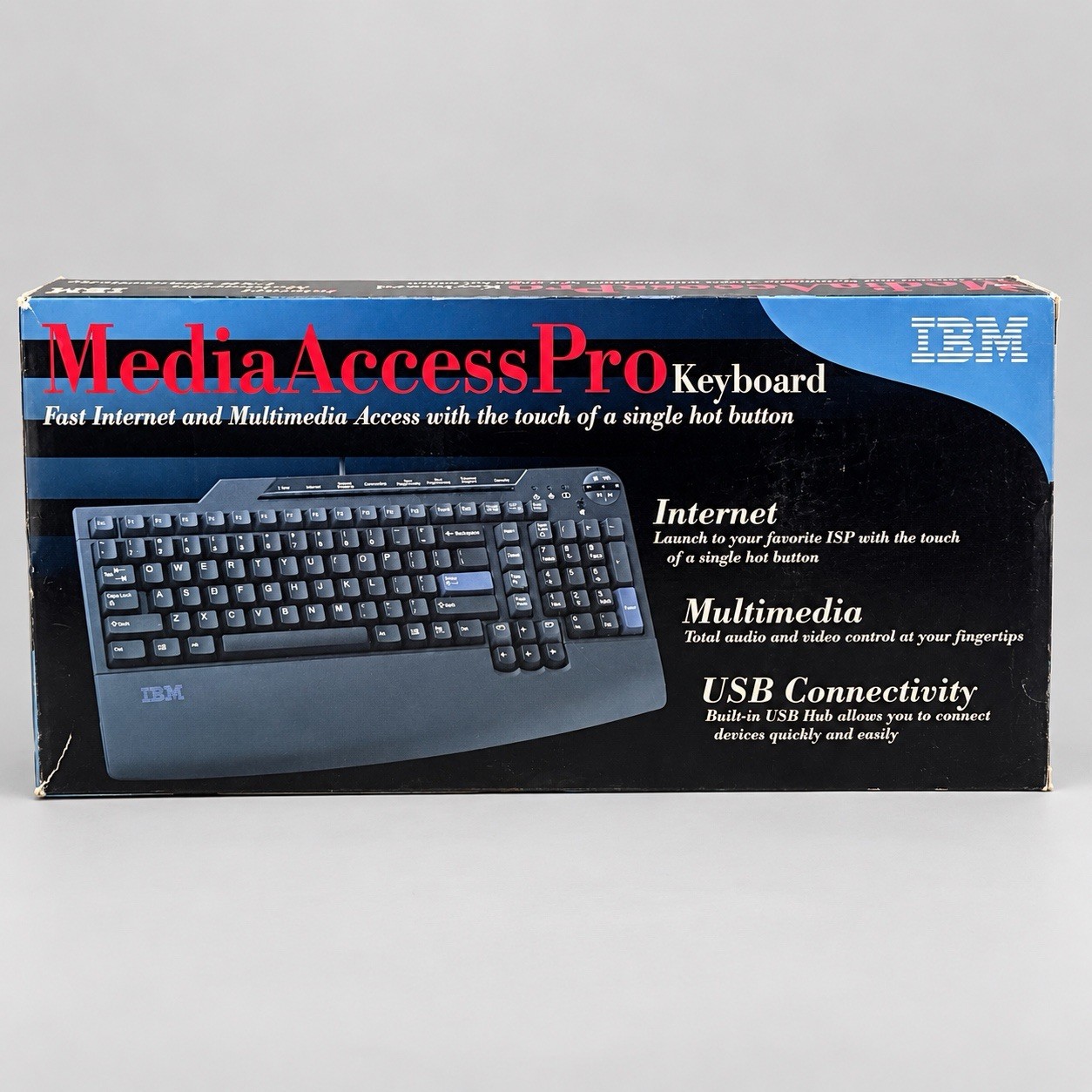 Vintage IBM Media Access Pro Wired Keyboard w/ Detachable Wrist Rest NOS