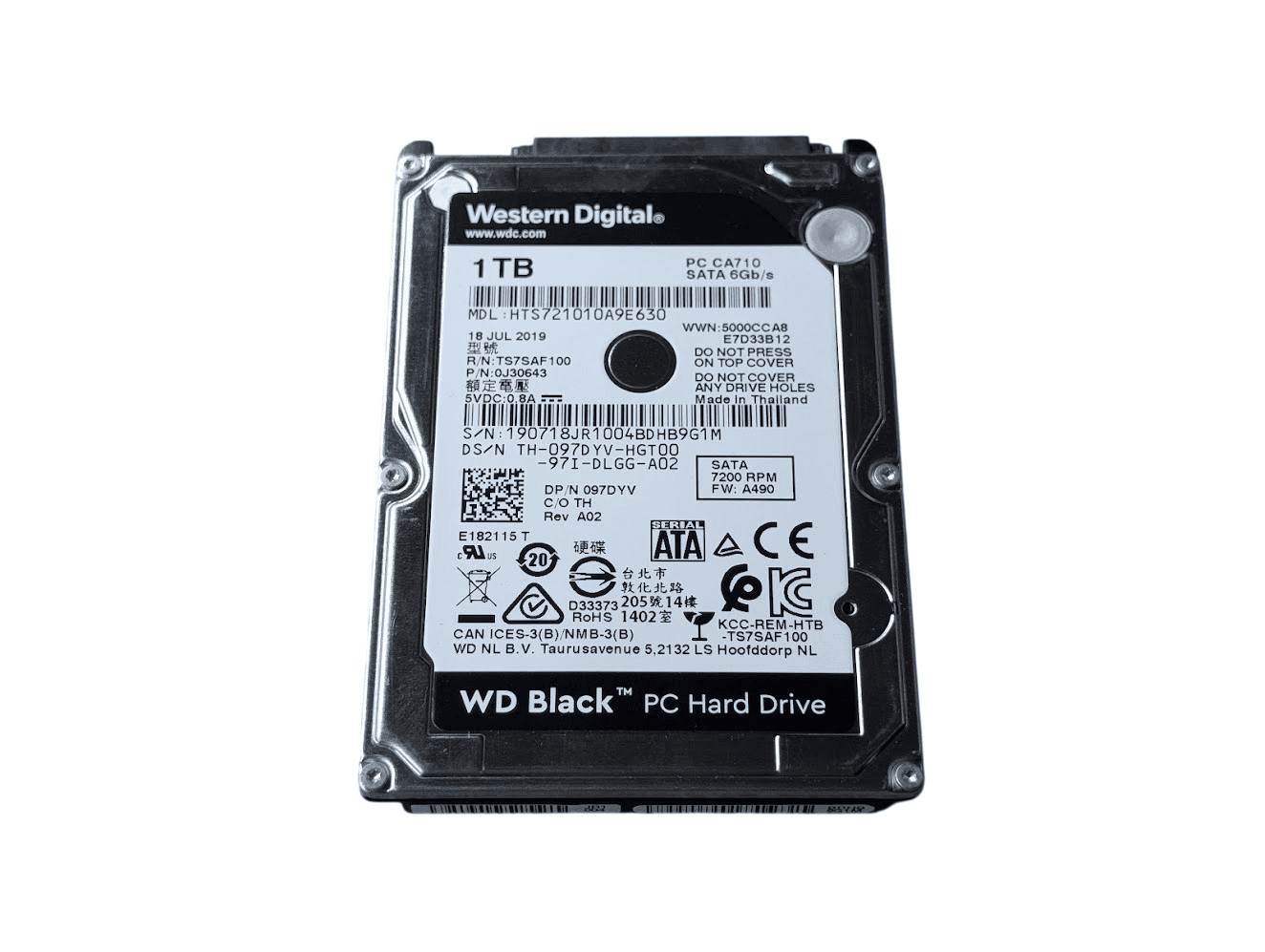 Dell 1TB WD Black 97DYV 2.5" 6Gb/s SATA Laptop Hard Drive