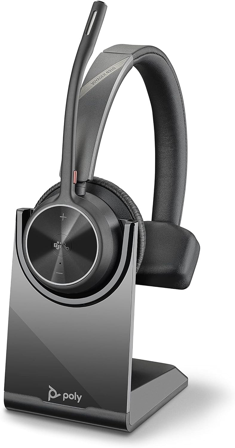 Poly 218471-02 Voyager 4310 UC Wireless Headset + Charge Stand, Plantronics