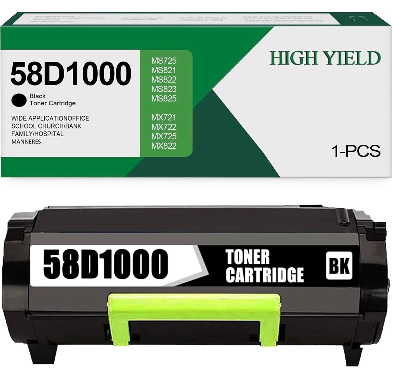 58D1000 Toner Cartridge for Lexmark MS725 MS821 MS822 MS823 MS825 MS826 MX721