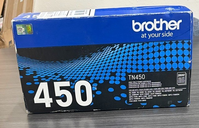 Brother Genuine TN-450 High Yield Toner Cartridge TN450 New Sealed