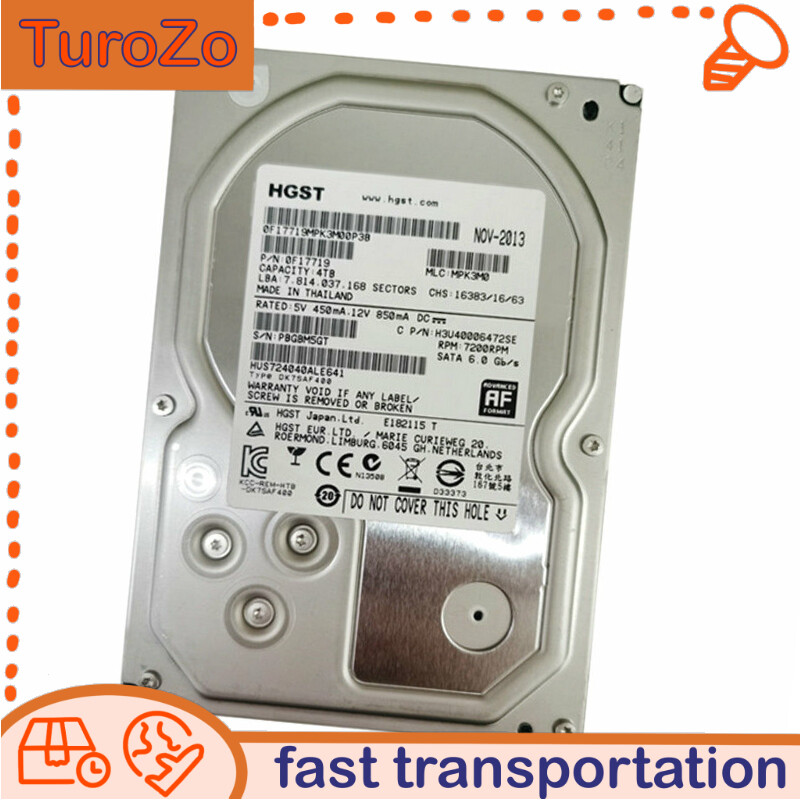 HUS724040ALE641/ALE640 64MB 4TB Cache 7200RPM SATA 3.5 6Gb/s Internal Hard Drive