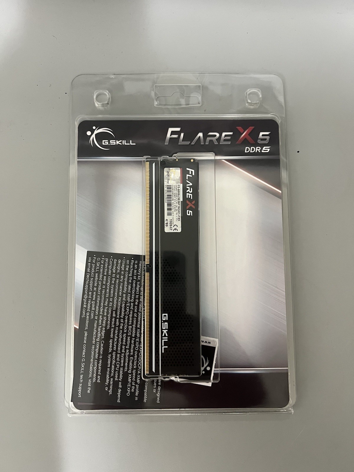 G.SKILL Flare X5 16GB (1x16GB) DDR5-6000 CL36 288-Pin DIMM Non-ECC