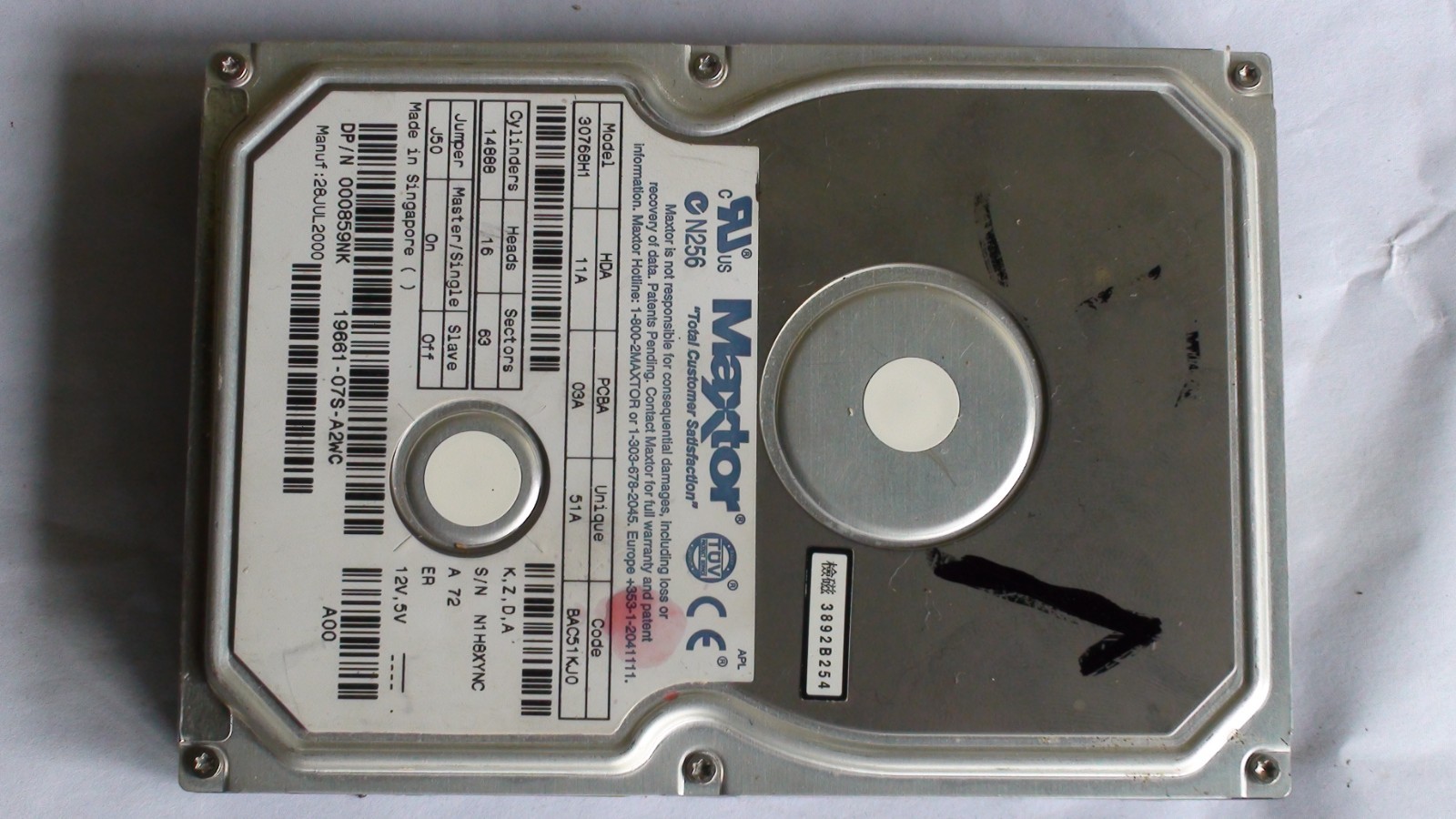 Maxtor 7.6GB Model 30768H1 HDA 11A PCBA 0859NK BAC51KJ0 IDE HDD *Tested*
