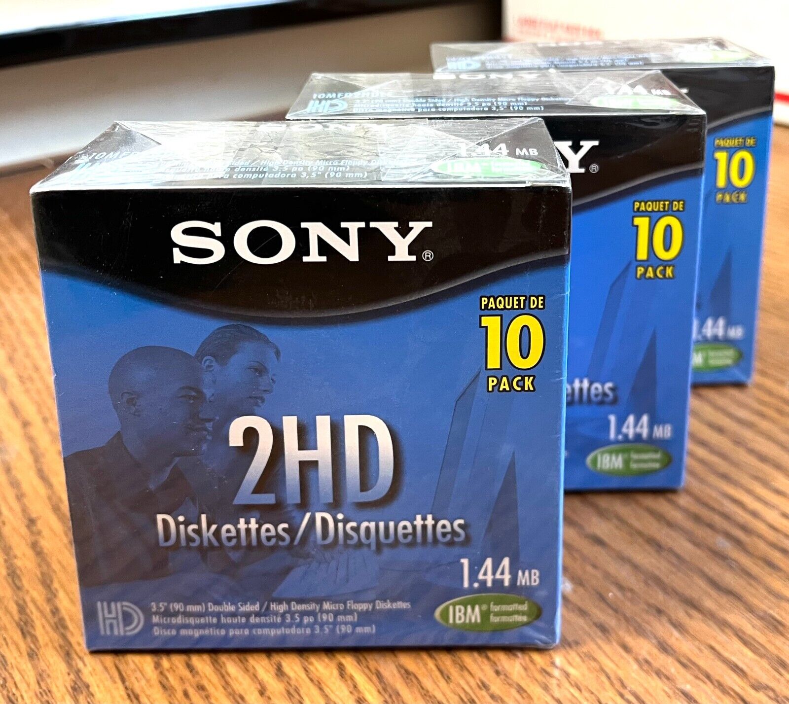 SONY 2HD 1.44MB Diskettes / IBM formatted (3 SEALED NEW boxes of 10)