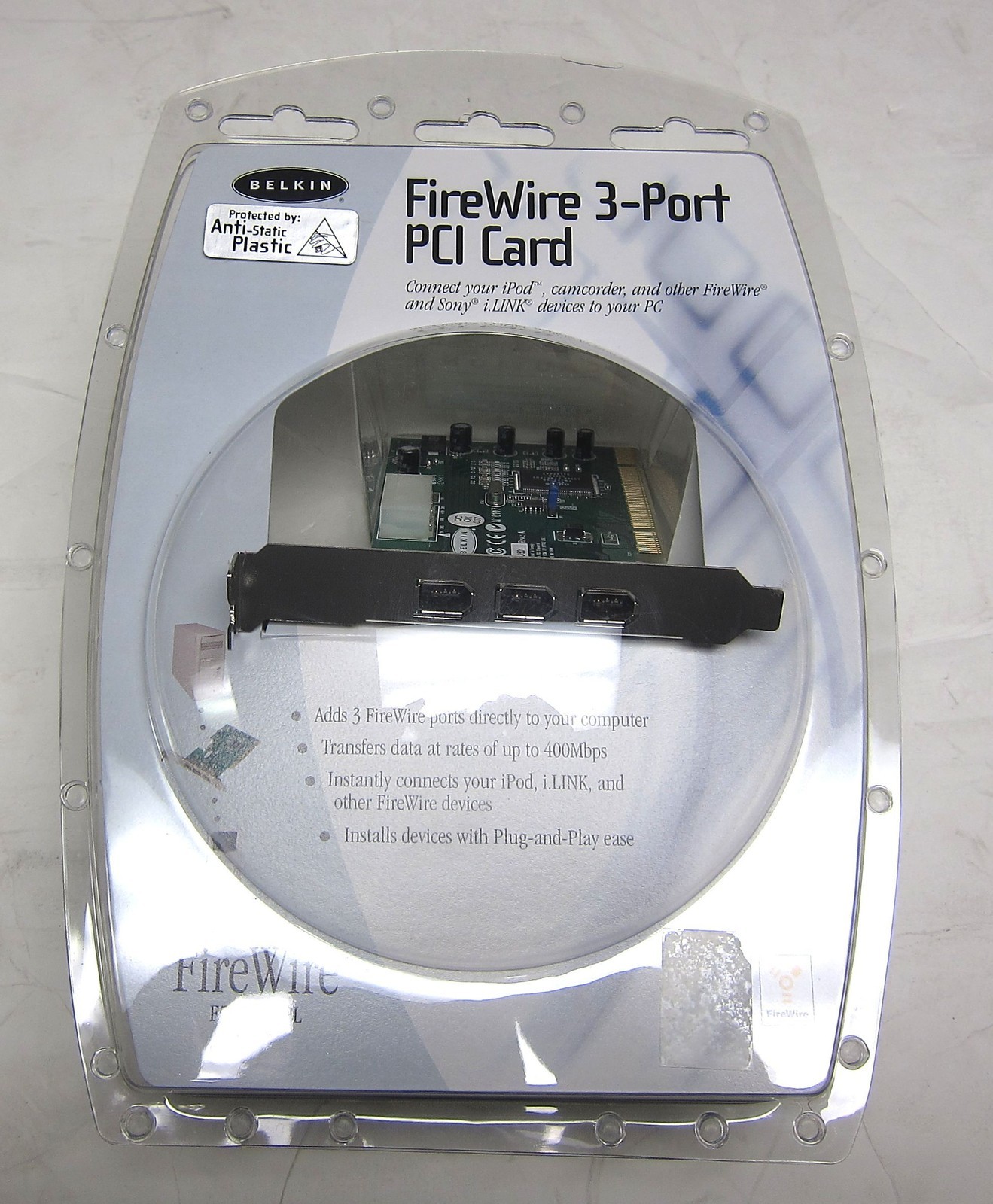 BELKIN F5U501-APL REV.A  3 PORT 32BIT PCI FIREWIRE CARD  NEW IN PACKING
