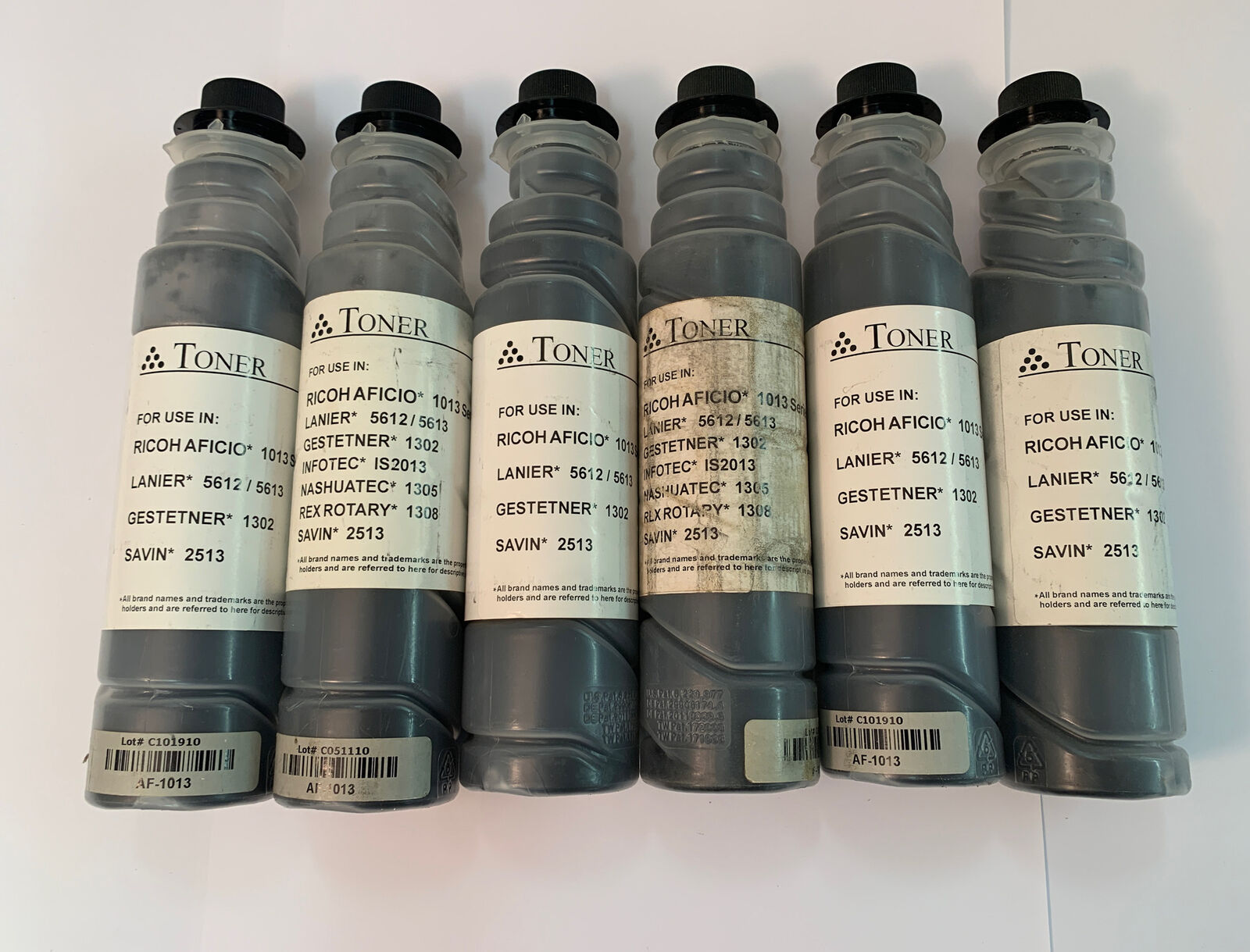 Lot Of 6 Genuine Ricoh Black Ink Toner Cartridge 1013 Series New AF-1013