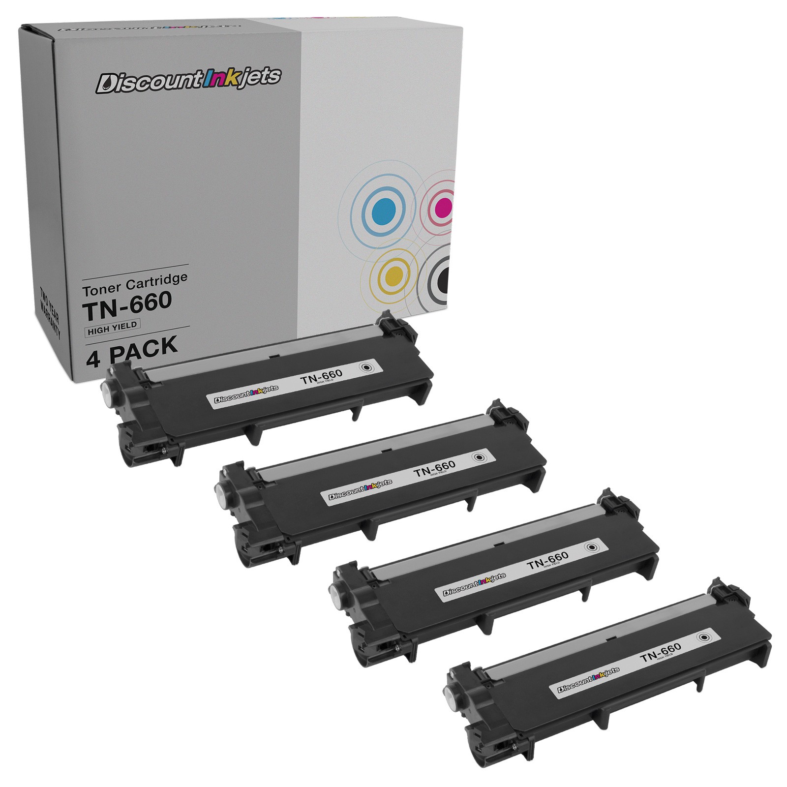 DI Toner Cartridges for Brother TN660 TN-660 TN 660 TN630 HY Black 4pk