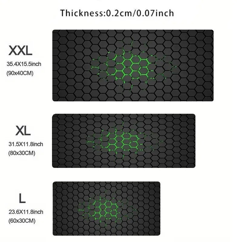 Hexagon XXL Mousepad for Computer Desk – Soft Gamer Keyboard Pad Office