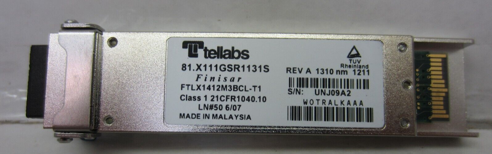 Tellabs 81.X111GSR1131S(WOTRALKAAA)10G Base-SR XFP Transceiver(2 In-Stock)