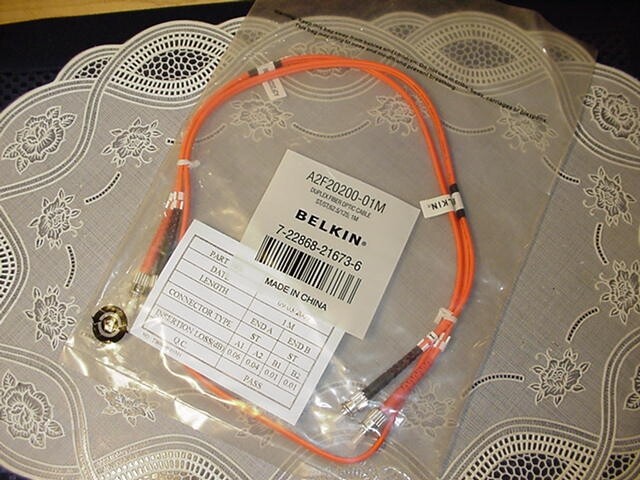 Belkin A2F20200-01M 1M Fiber Patch Cord ST-ST/ 62.5/125 NEW