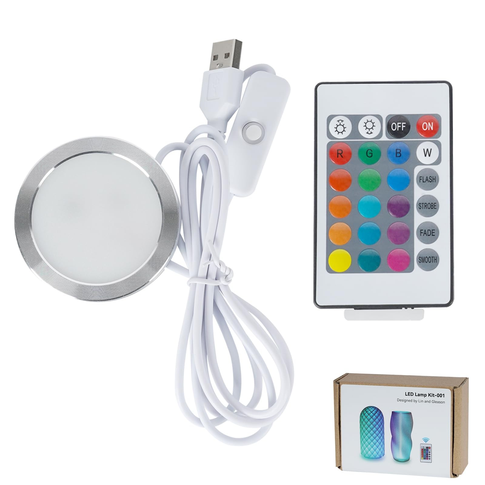 1PCS Remote Control RGB LED Lamp Kit 001 for Bambu Lab H2C/X1/P2S/A1 Multicol...