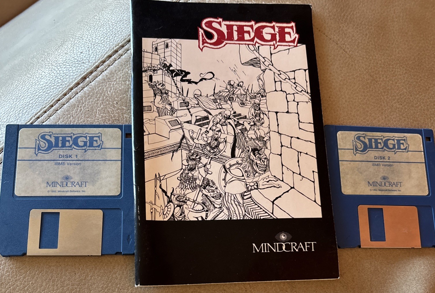 Vintage Computer Game 1992 Siege 2 Disk Set With User Manual IBM