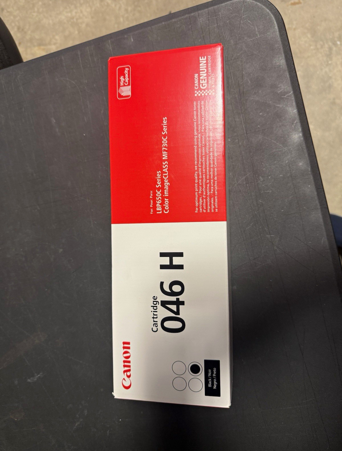 Canon 046H 1254C001 Genuine Original Black Laser Toner for MF730C LBP650C
