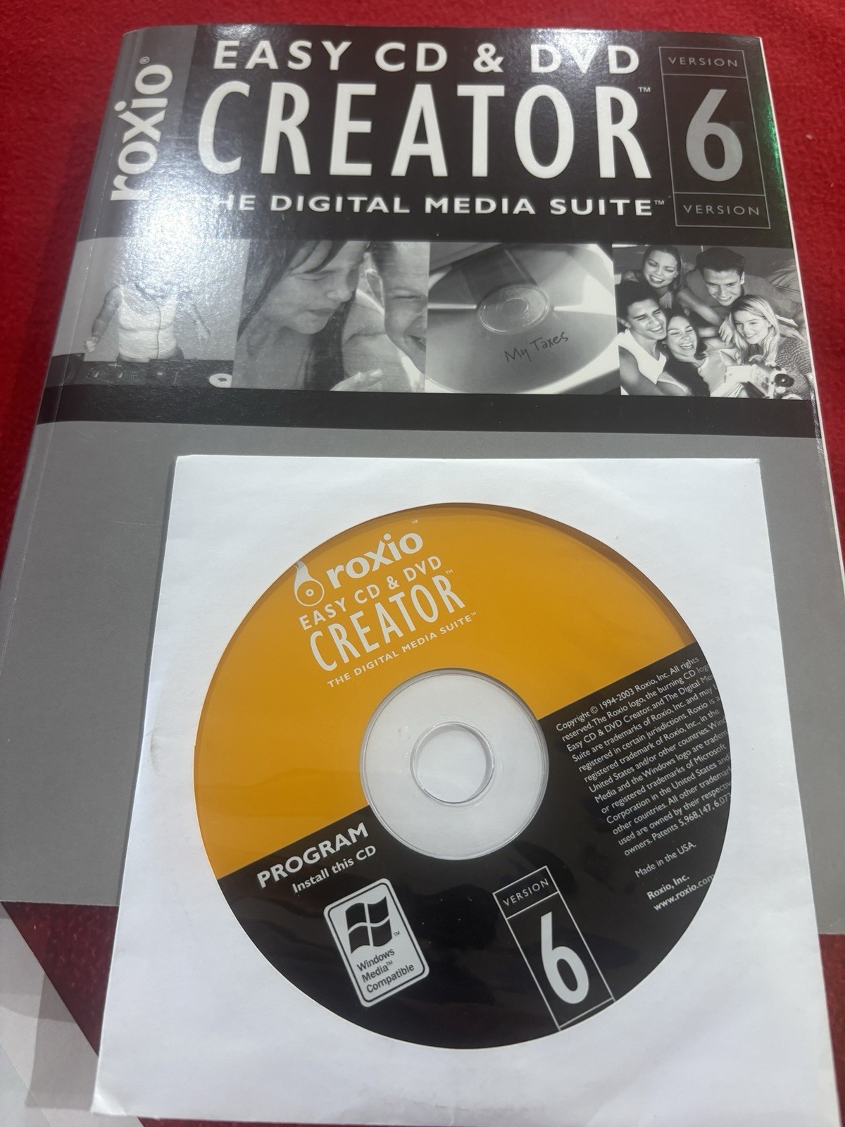 Roxio Easy CD & DVD Creator 6 &  Version 11 DVD, Manual and Books in Miami.