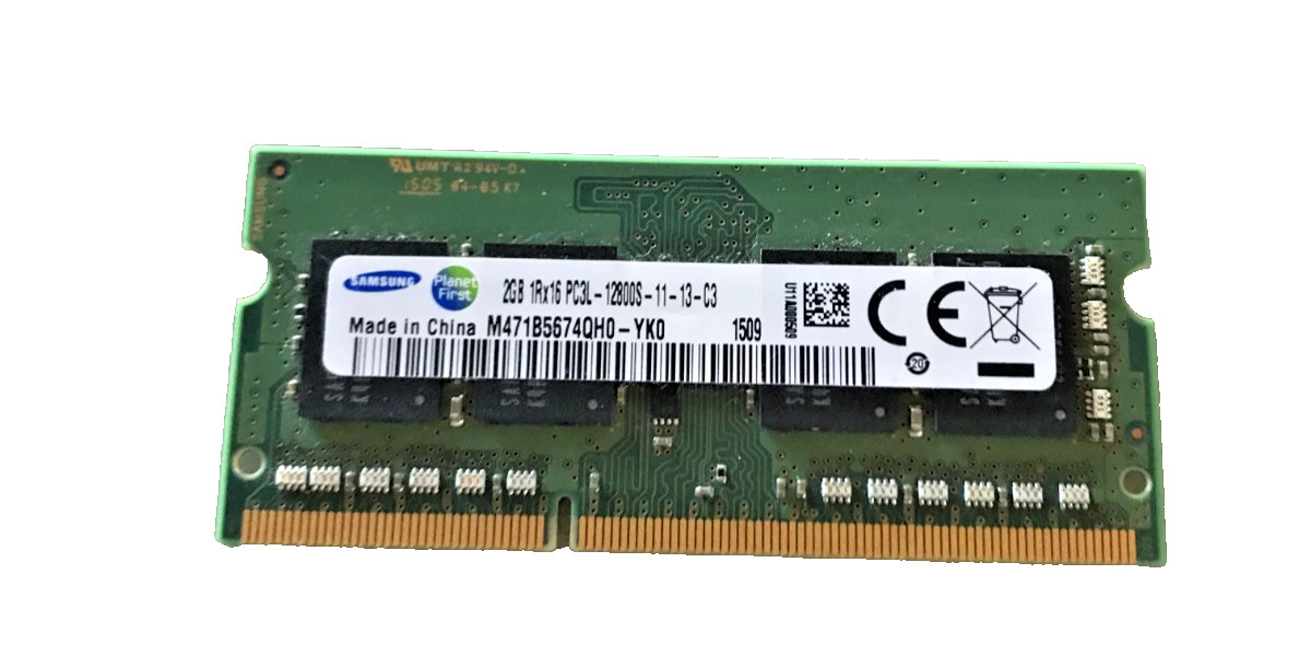 Samsung 2GB 1Rx16 PC3L-12800S Laptop Memory RAM M471B5674QH0-YK0