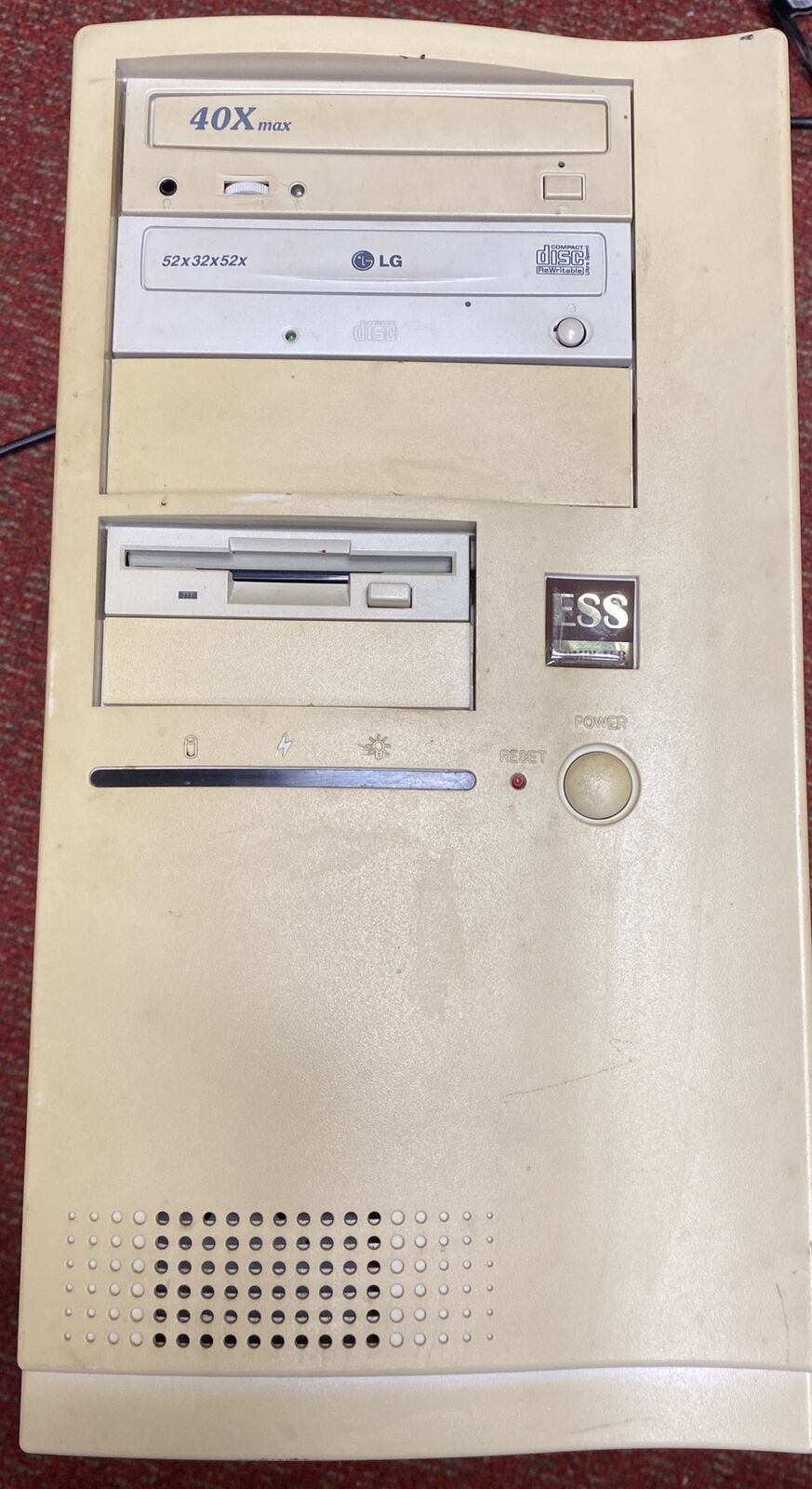 Custom Vintage Computer Pc Asus P28 Motherboard 1gb Ram Floppy Ess Case Read