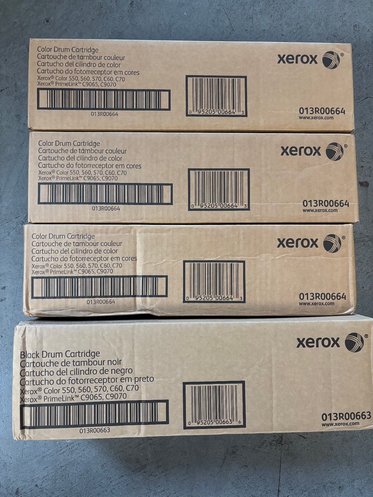 Xerox 013R00664, 013R00663  COMPLETE Drum Unit Set  for color 550, 570, C60, C70