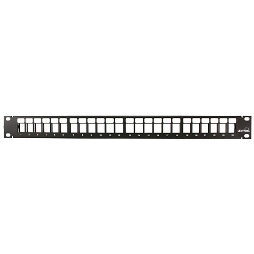 Leviton 49255-H24 1RU 24-Port Flat Patch Panel with Cable Management Bar