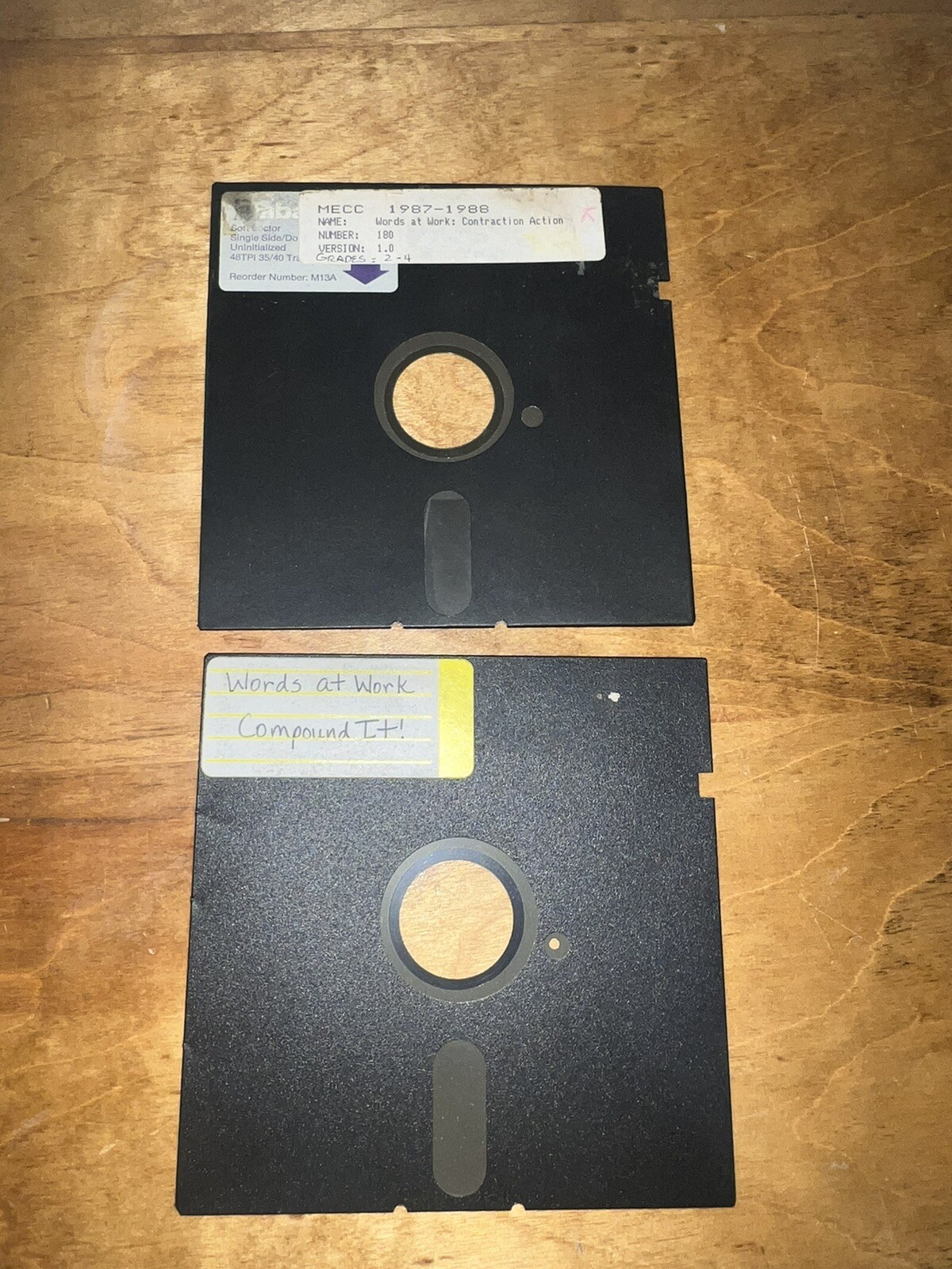MECC Apple IIe platform Words At Work Contraction Action 5.25 1987 1988 Lot Of 2