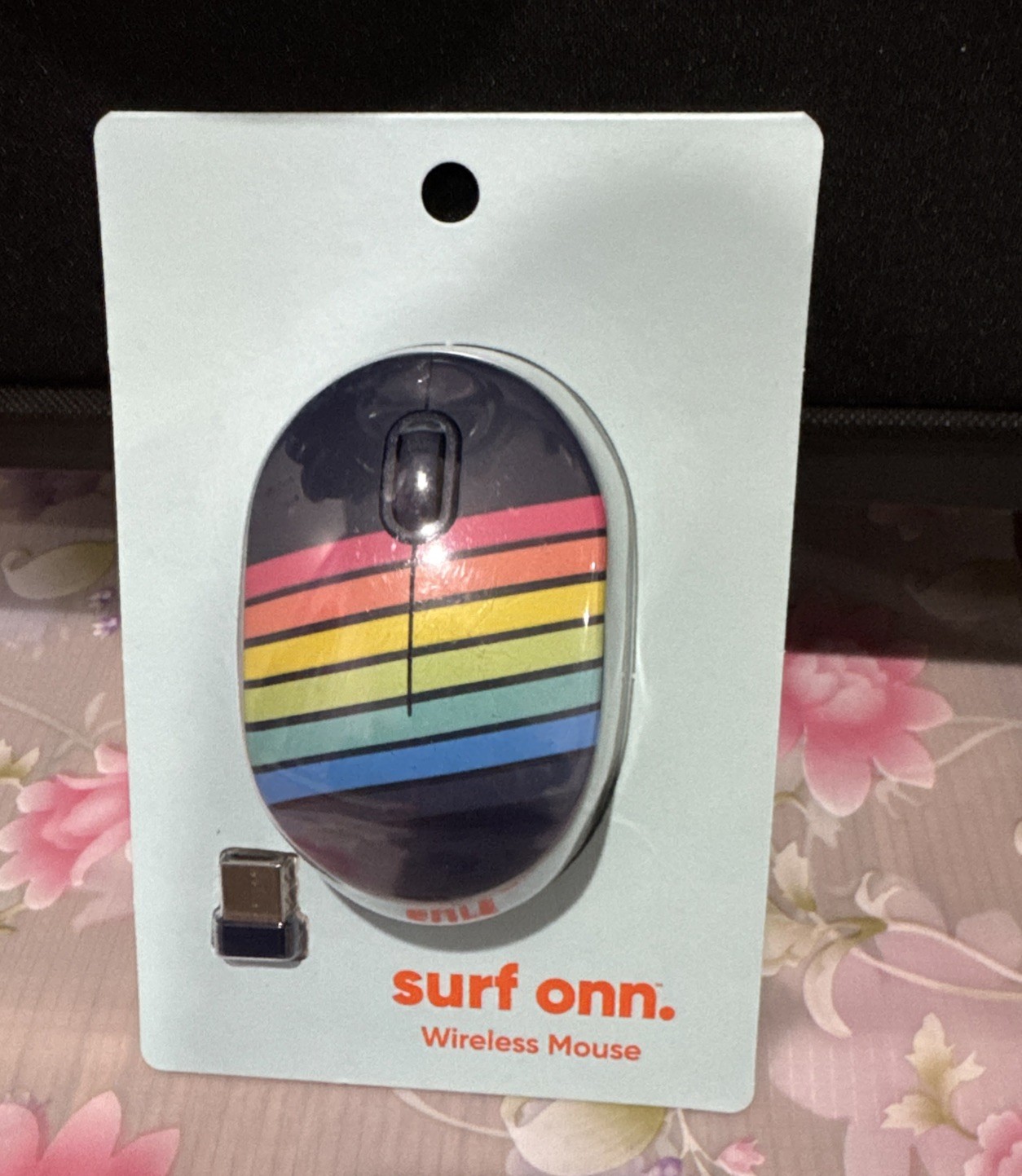 surf onn. Rainbow 5 button Wireless Mouse with Batteries and USB nano receiver