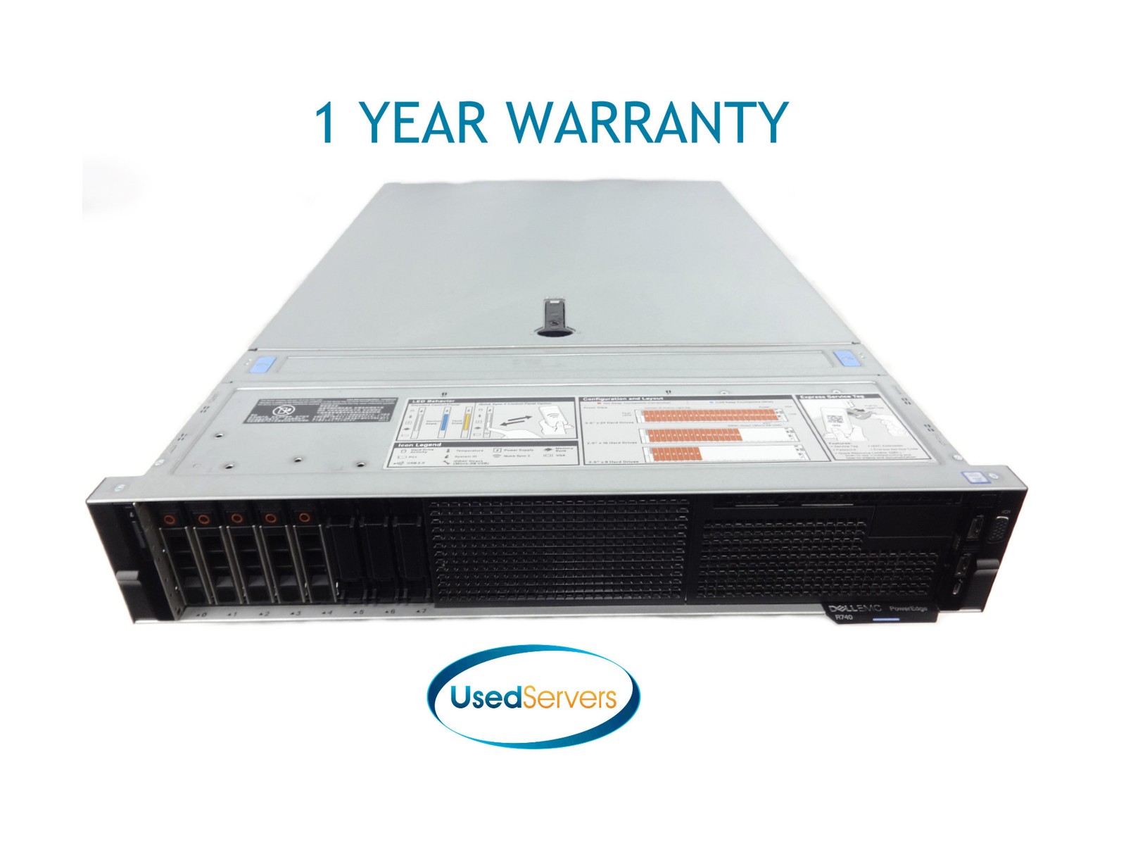 Poweredge R740 8SFF 2x Gold 5118 2.3GHZ=24Cores 32GB 2133 5x HD TRAY H730P