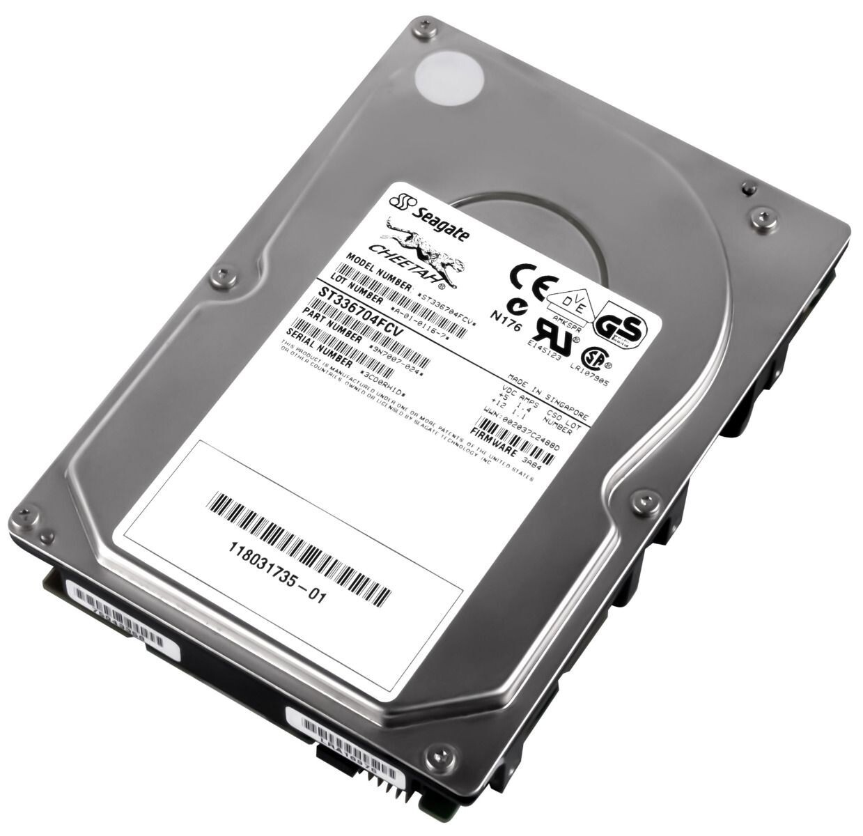 Seagate Cheetah 36GB 10K 4MB FC 3.5in Hot Swap HDD Intern ST336704FCV