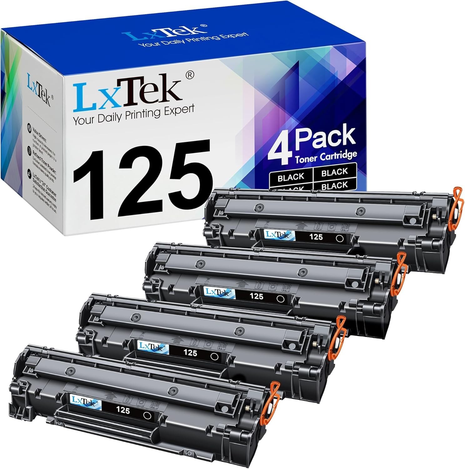 Black 4 Pack Toner Cartridge for Canon 125 CRG-125 3484B001 ImageClass LBP6000