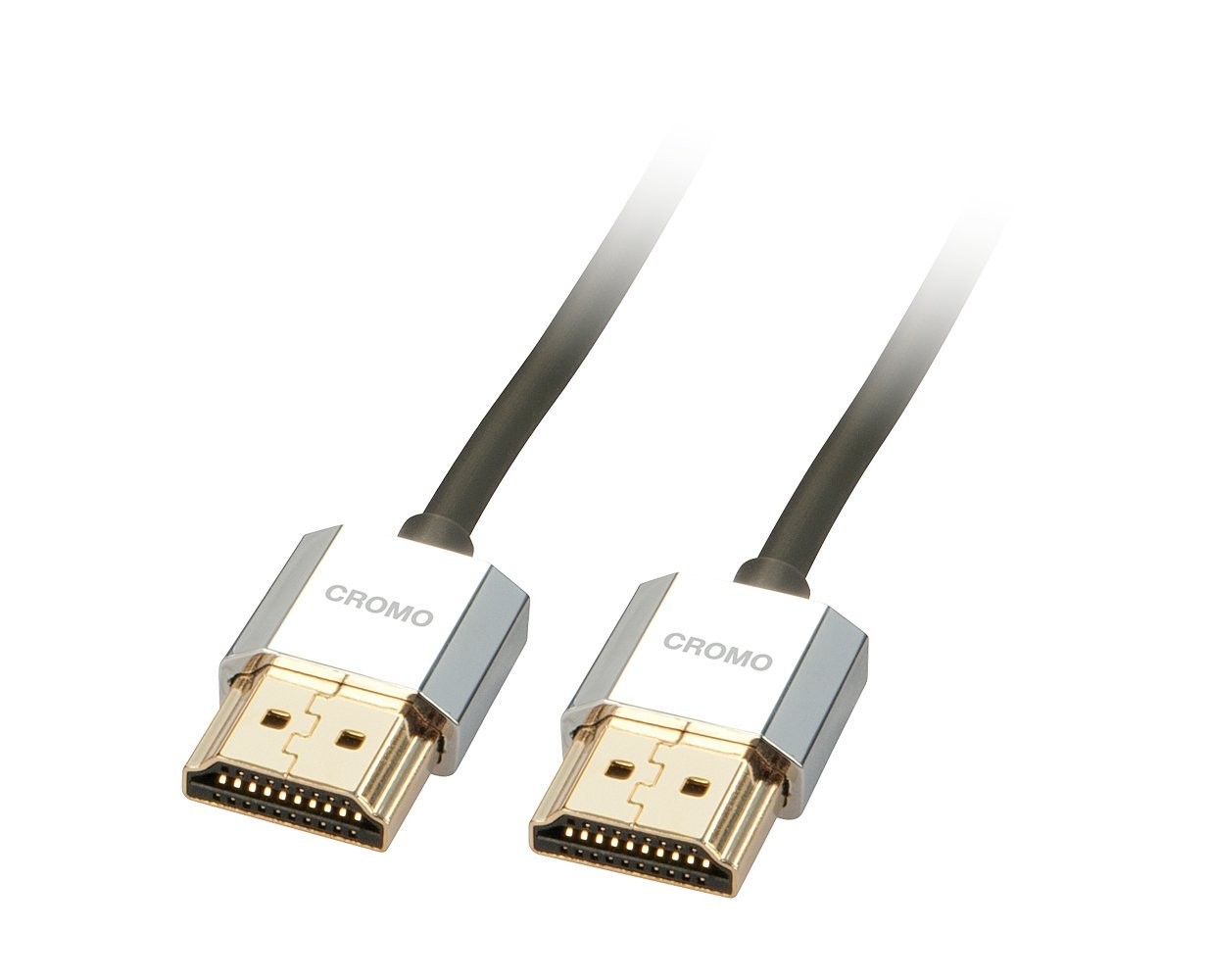 Lindy 41671 1m CROMO Slim High Speed HDMI 2.0 Cable with Ethernet, Black, Slimli