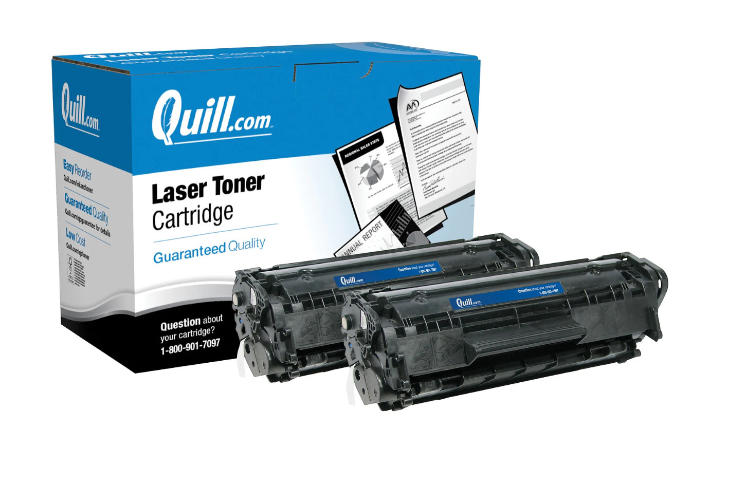Quill Brand HP Q2612A 2PK Black Standard Yield Toner Cartridge MSRP $149