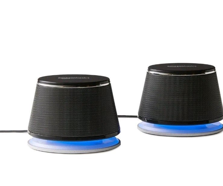 Amazon Basics V620BLACK Stereo 2.0 Speakers with Volume Control for PC & Laptop