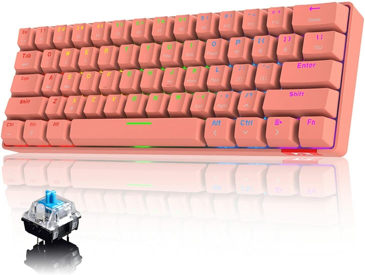 AJAZZ STK61 60% BT 5.0/USB Wired Dual Mode Mechanical Keyboard