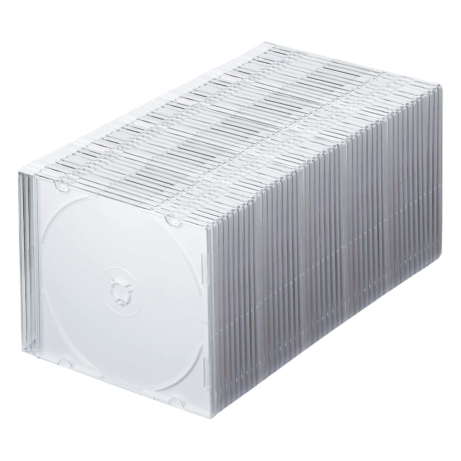 Sanwa Supply Slim Blu-ray DVD CD Case 50 Pack White FCD-PU50MWN2 Japan Import