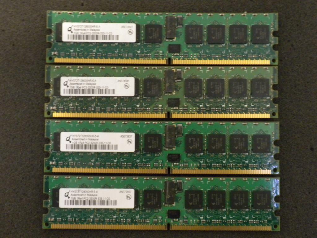 4GB (4x1GB) MEMORY DDR2 PC2-3200R 400MHz ECC Reg FOR Dell PowerEdge 1800 1850