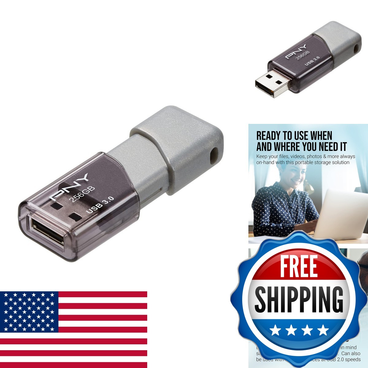 PNY 256GB Turbo Attaché 3 USB 3.0 Flash Drive