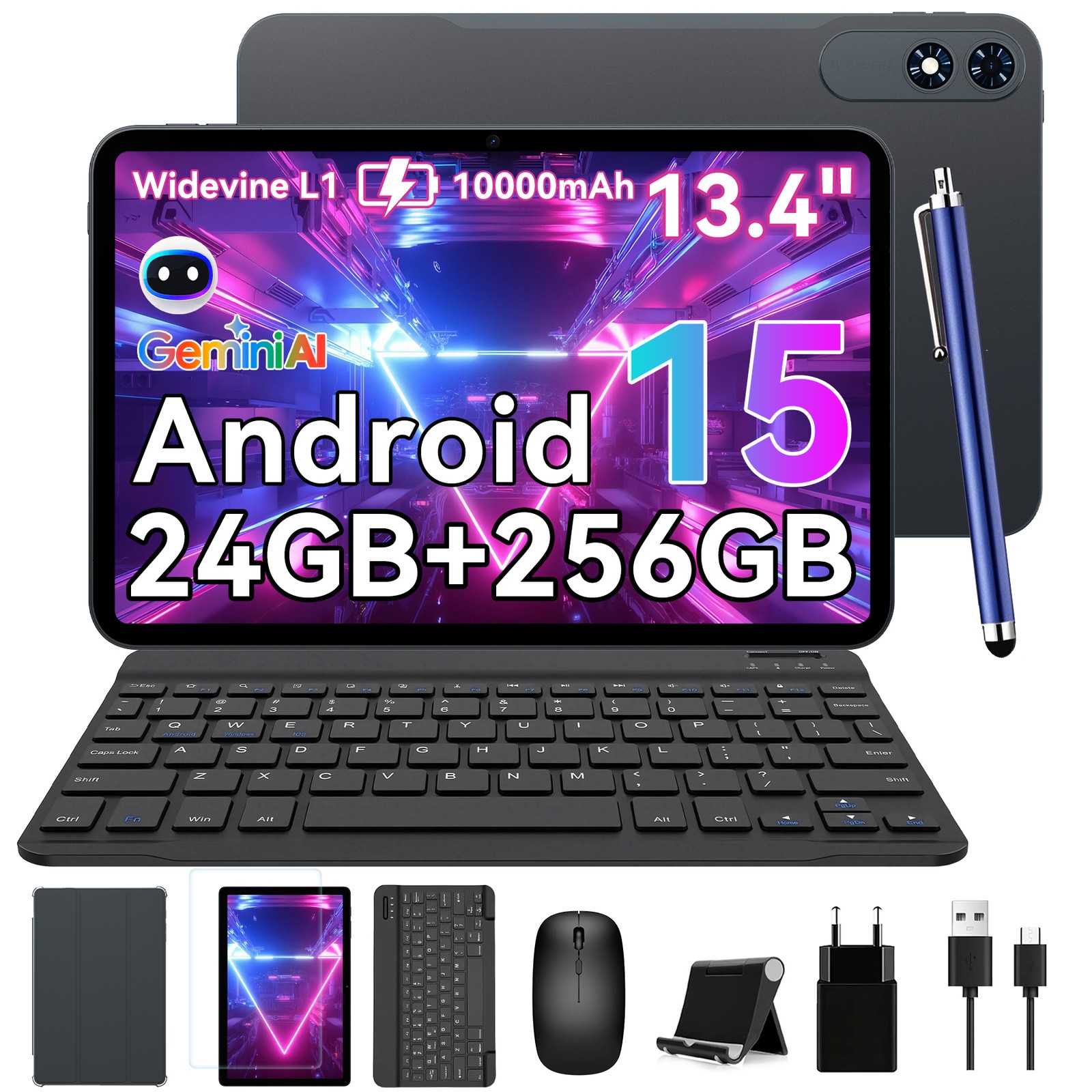 TABWEE T60 Pro Andriod 15 Tablet 13.4" IPS Display 24GB+256GB 10000mAh Octa Core