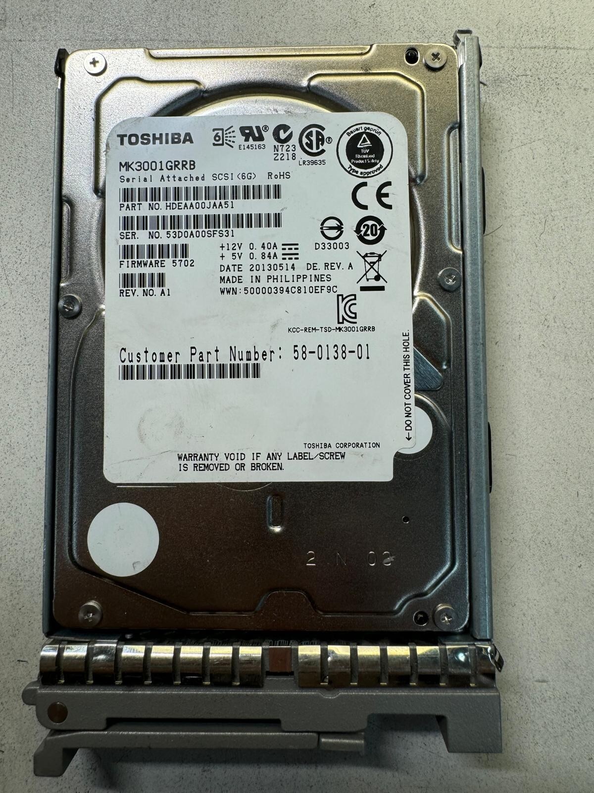 UCS-HDD300GI2F105 MK3001GRRB CISCO 300GB 15K RPM 6Gb/s SFF 2.5" SAS HDD