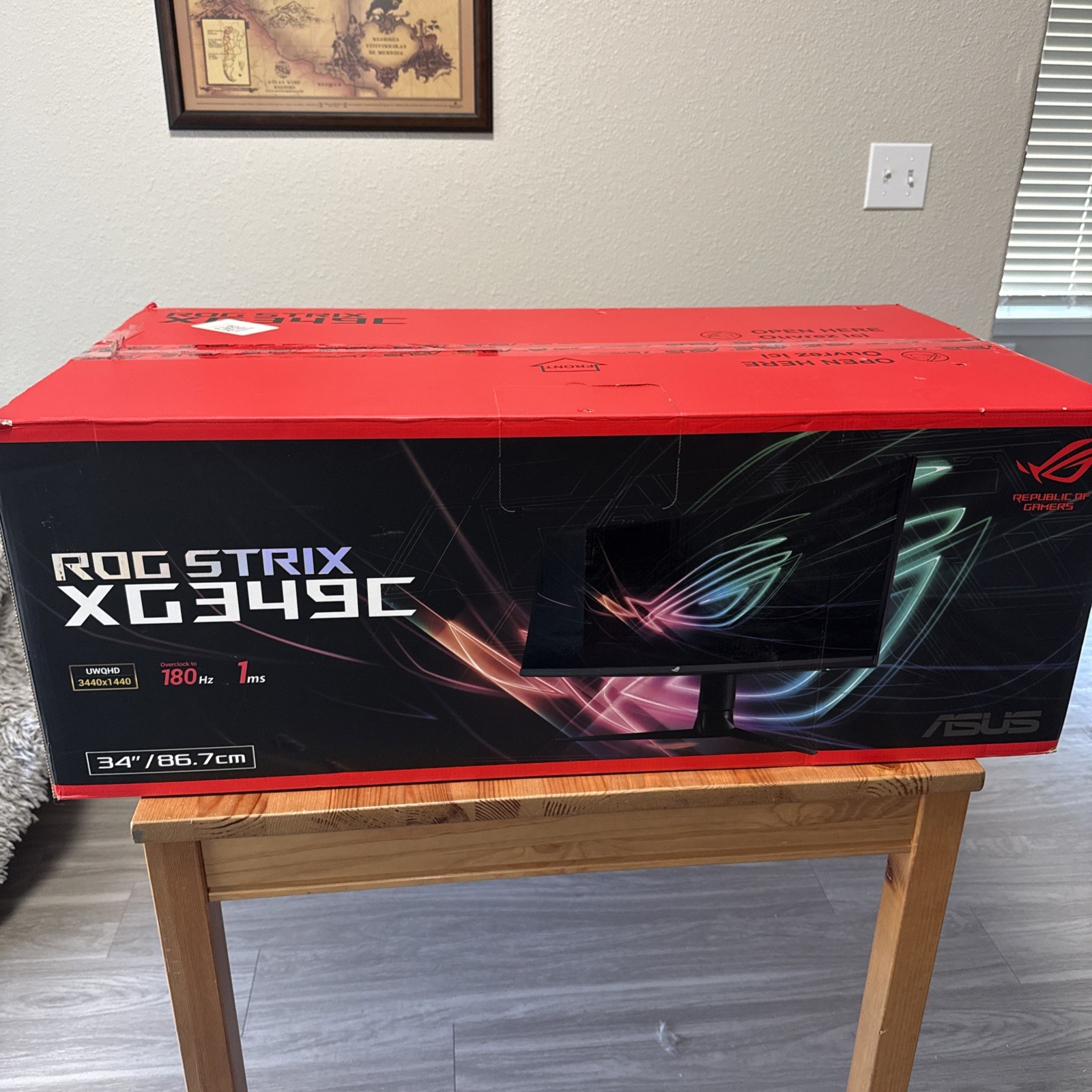 ASUS ROG Strix 34 inch UltraWide QHD 2K 1440P  180Hz G-Sync Compatible