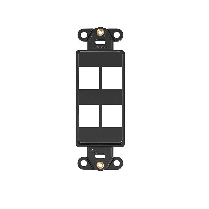Leviton 41644-E Wall Mounting 1-Gang 4-Port Multimedia Decora Insert Black